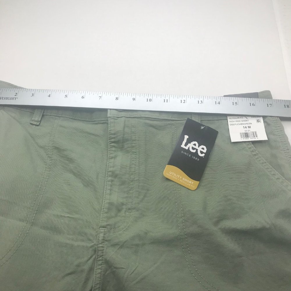 Lee Women's 14M Hi-Rise Regular Fit Deeplichengreen Utility Short New With Tags - Picture 8 of 13